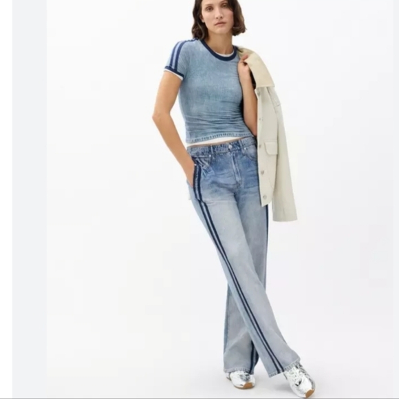 rag & bone Pants - Rag & Bone Miramar Wide Leg Track Jean In Coney S NWT